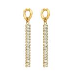 Boucle d'oreille longue en plaqué or 18k